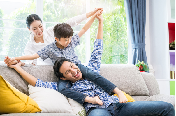 Family in Singapore enjoying their time after getting their home loan approved